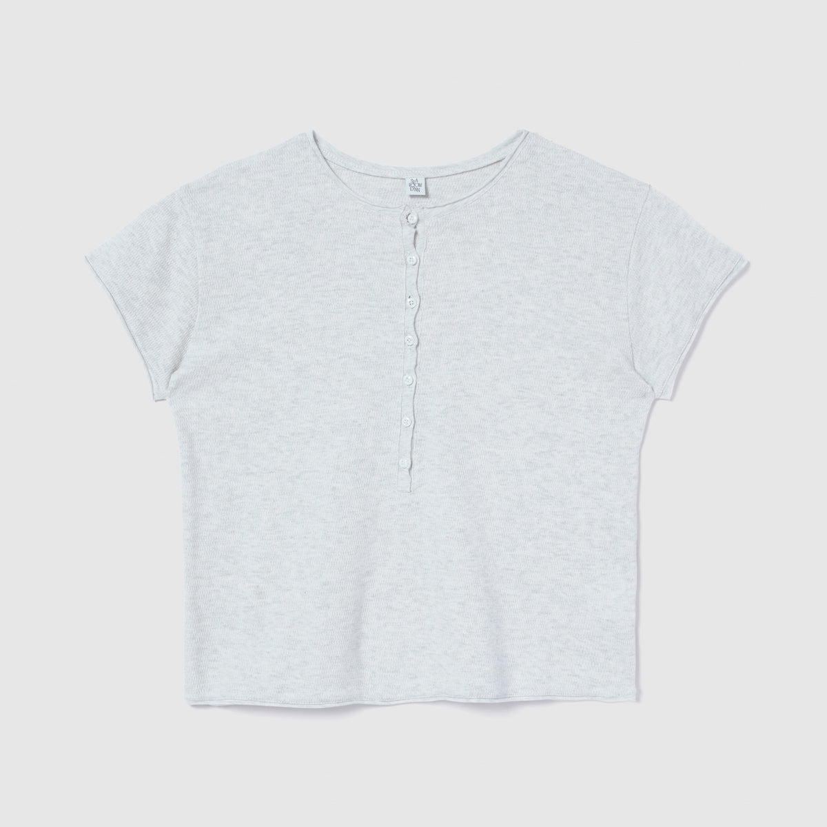 Vintage-like honeycomb henley top
