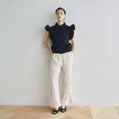 Frill Sleeveラウンドヘムシャツ