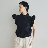 Frill Sleeveラウンドヘムシャツ