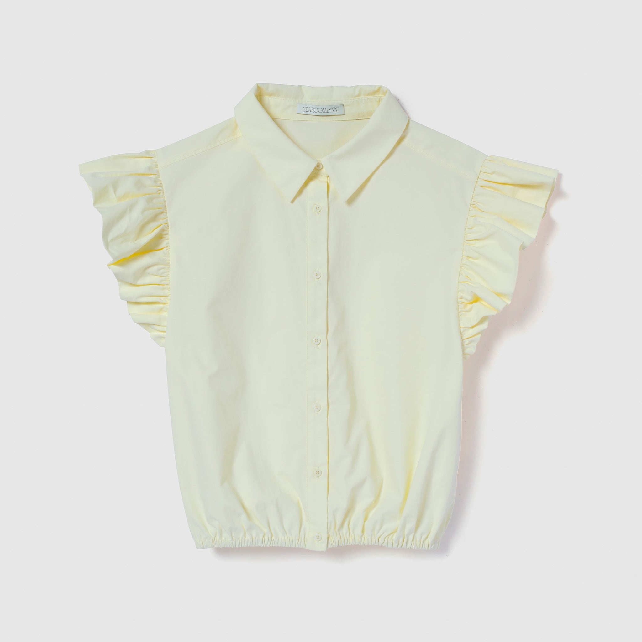 Frill Sleeveラウンドヘムシャツ