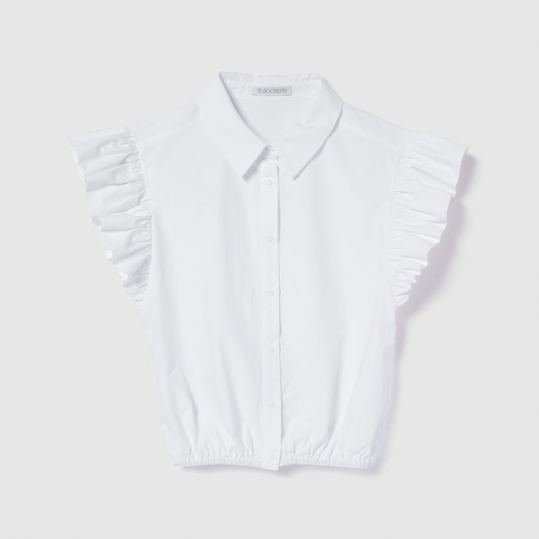 Frill Sleeveラウンドヘムシャツ