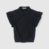 Frill Sleeveラウンドヘムシャツ