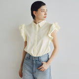 Frill Sleeveラウンドヘムシャツ