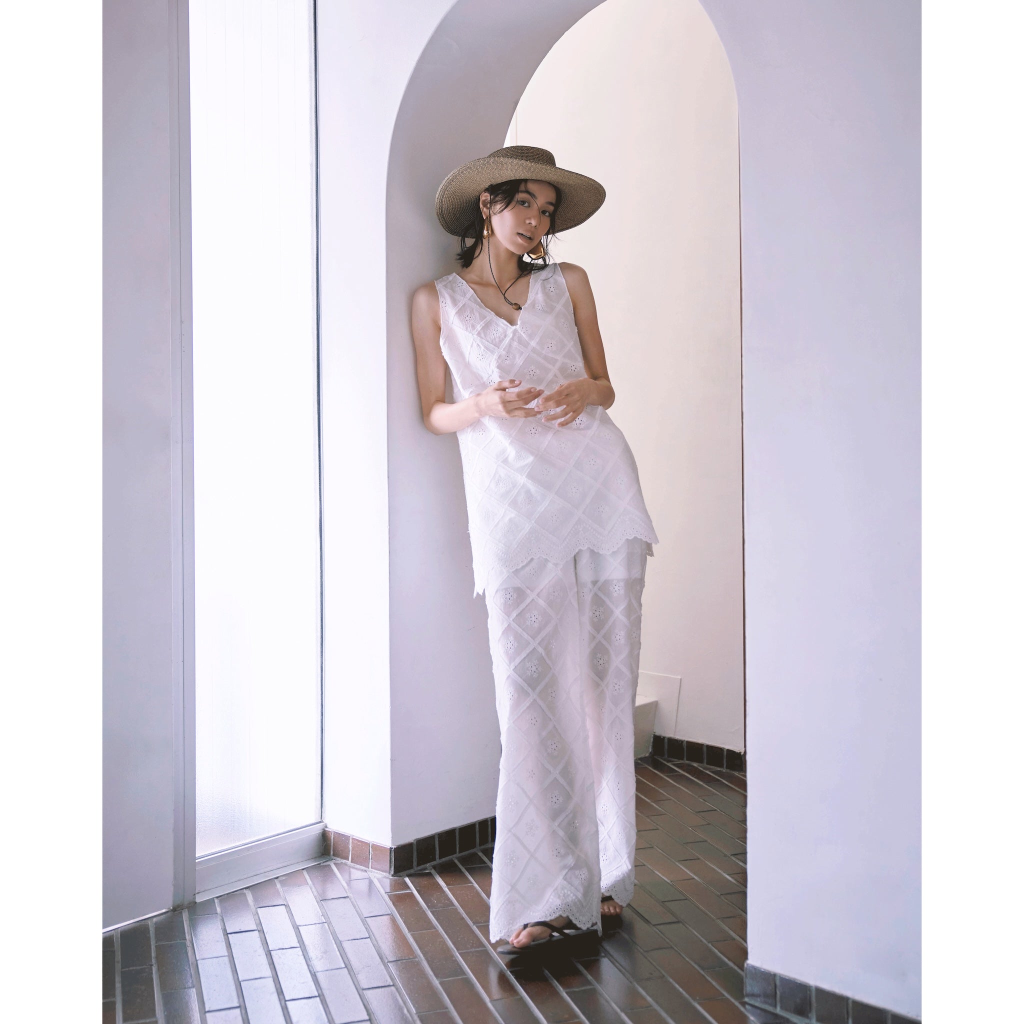 Cotton Laceスカラップチュニック