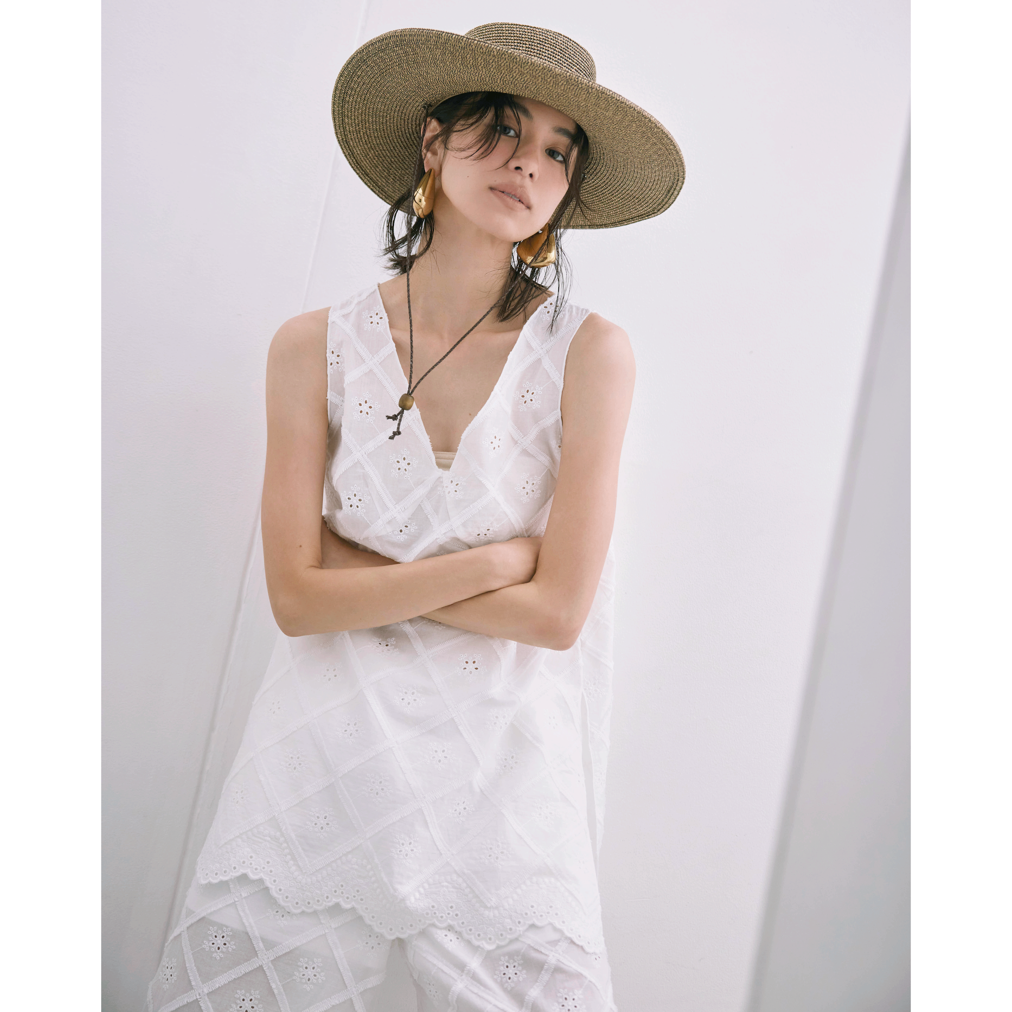 Cotton Laceスカラップチュニック
