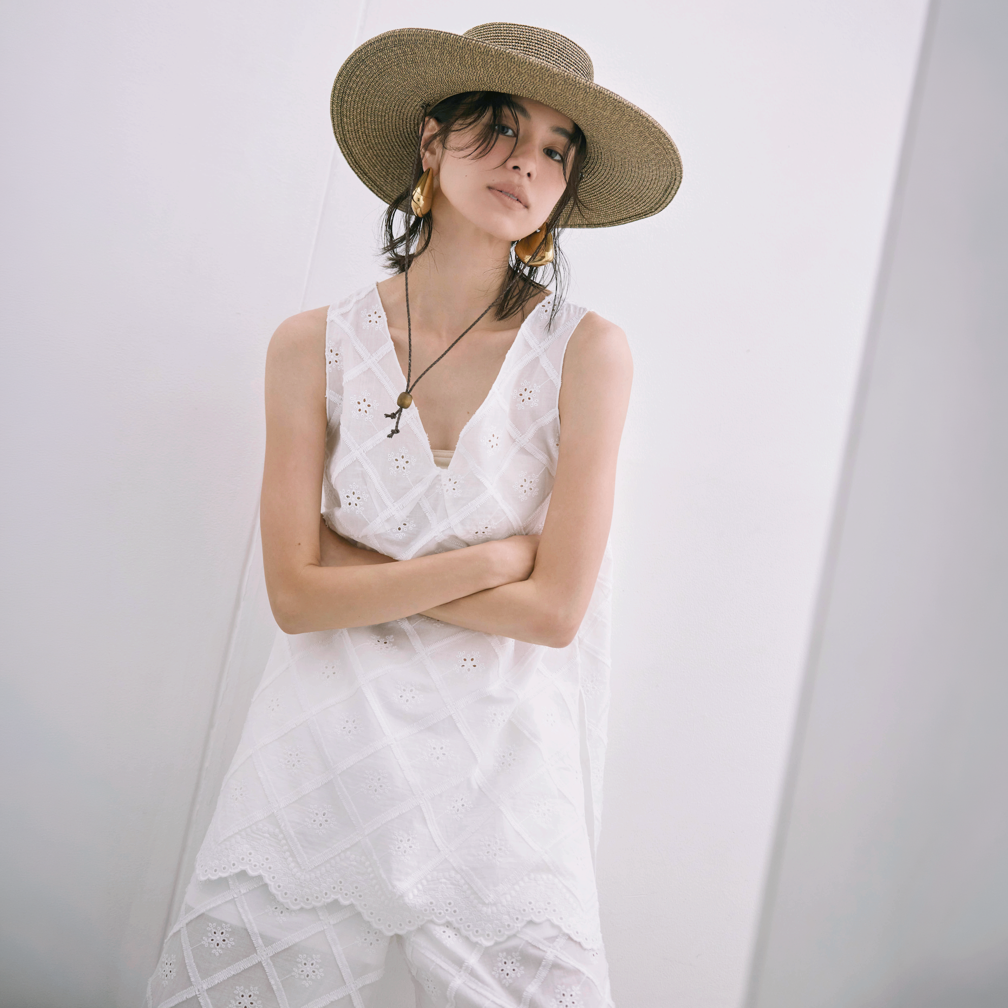 Cotton Laceスカラップチュニック