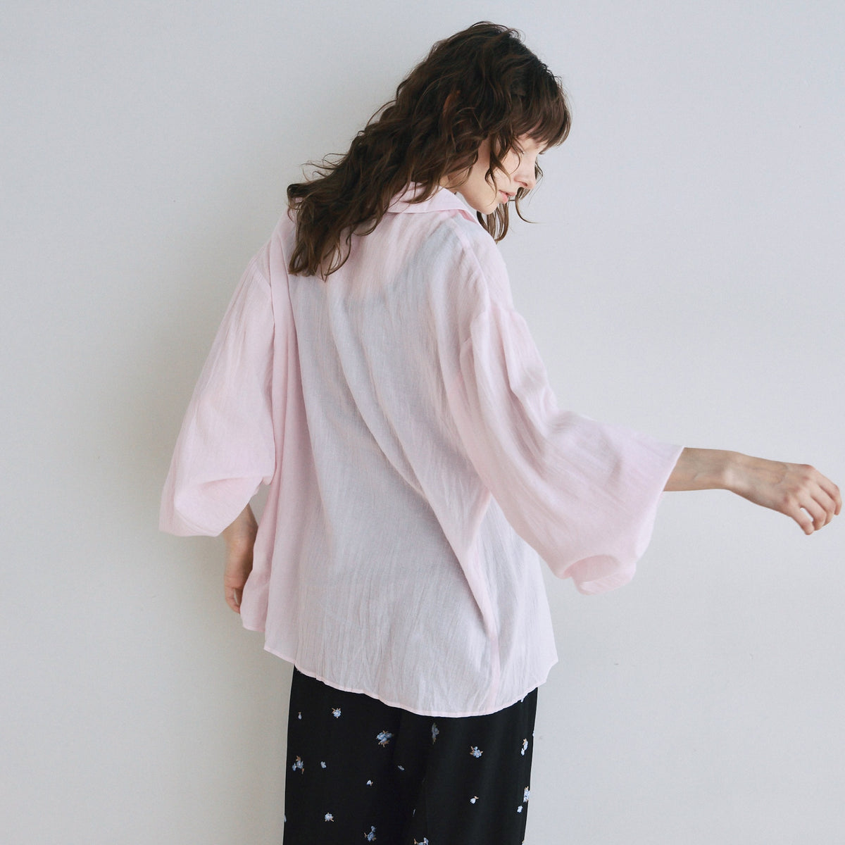Crinkle Finish Ribbon Shirt