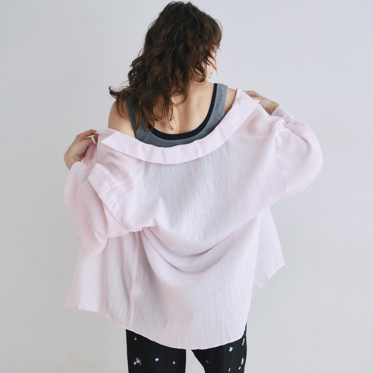 Crinkle Finish Ribbon Shirt