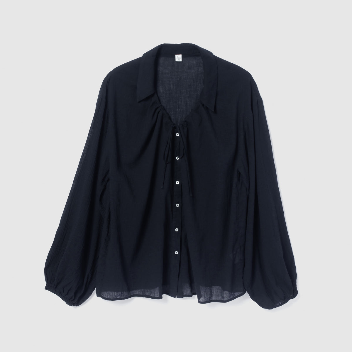 Crinkle Finish Ribbon Shirt