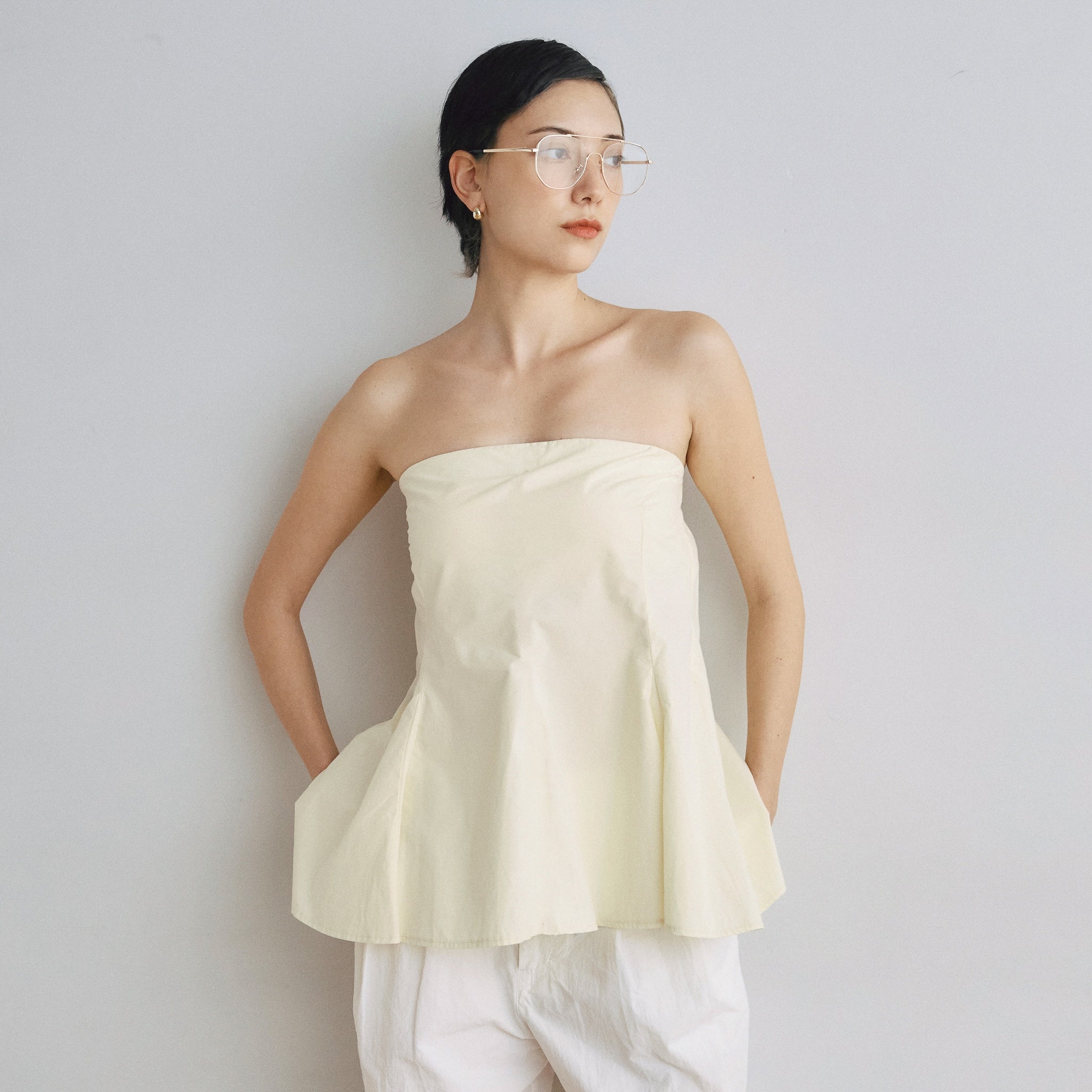 Flare Bandeau Bustier with Padded Panels