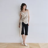 Asymmetrical Ribbon Sheer Top Set