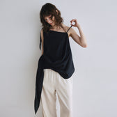 Asymmetrical Ribbon Sheer Top Set