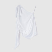 Asymmetrical Ribbon Sheer Top Set