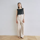 Recycled Satin Scallop Lace Top