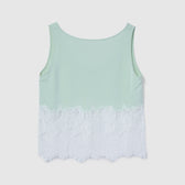 Recycled Satin Scallop Lace Top