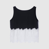 Recycled Satin Scallop Lace Top