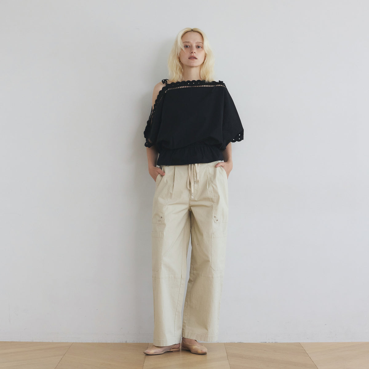 Cutwork Cape Blouse