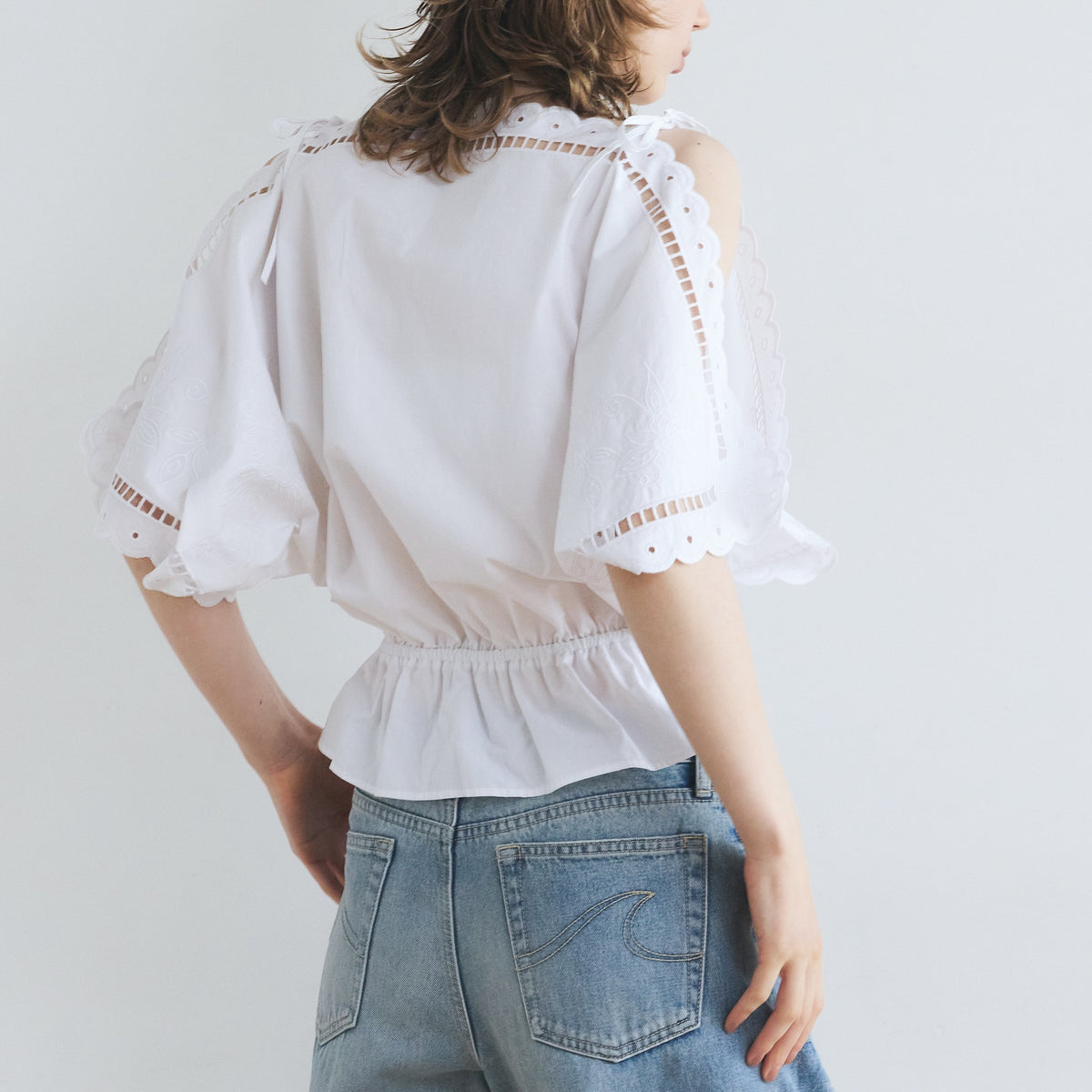 Cutwork Cape Blouse