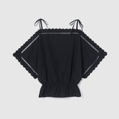 Cutwork Cape Blouse