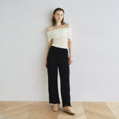 FineYarn RIB Knit Off-the-Shoulder Top