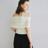 FineYarn RIB Knit Off-the-Shoulder Top