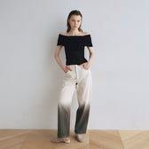 FineYarn RIB Knit Off-the-Shoulder Top