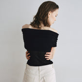 FineYarn RIB Knit Off-the-Shoulder Top