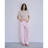FineYarn RIB Knit Off-the-Shoulder Top