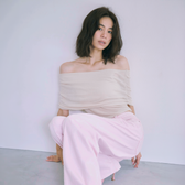 FineYarn RIB Knit Off-the-Shoulder Top