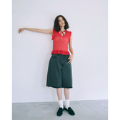 Mesh Frill Sheer Knit Top
