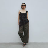 Asymmetrical Shoulder Flower Top