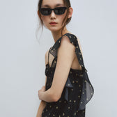 Asymmetrical Shoulder Flower Top