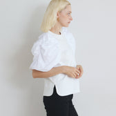 Gathered Puff Sleeve Paneled Top