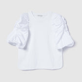 Gathered Puff Sleeve Paneled Top