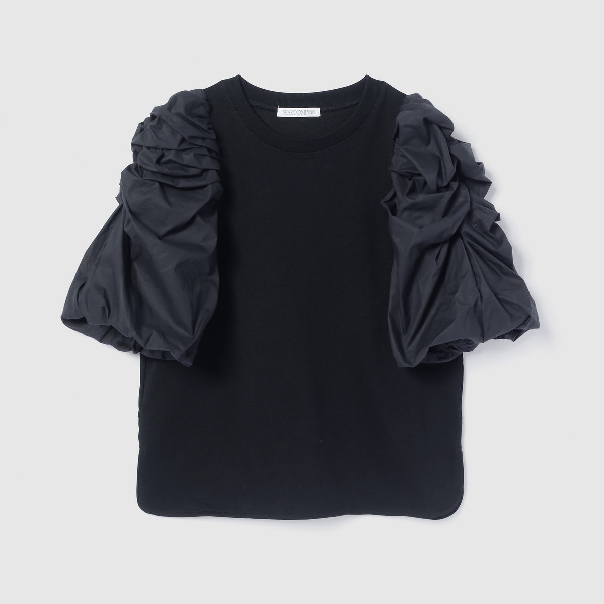Gathered Puff Sleeve Paneled Top