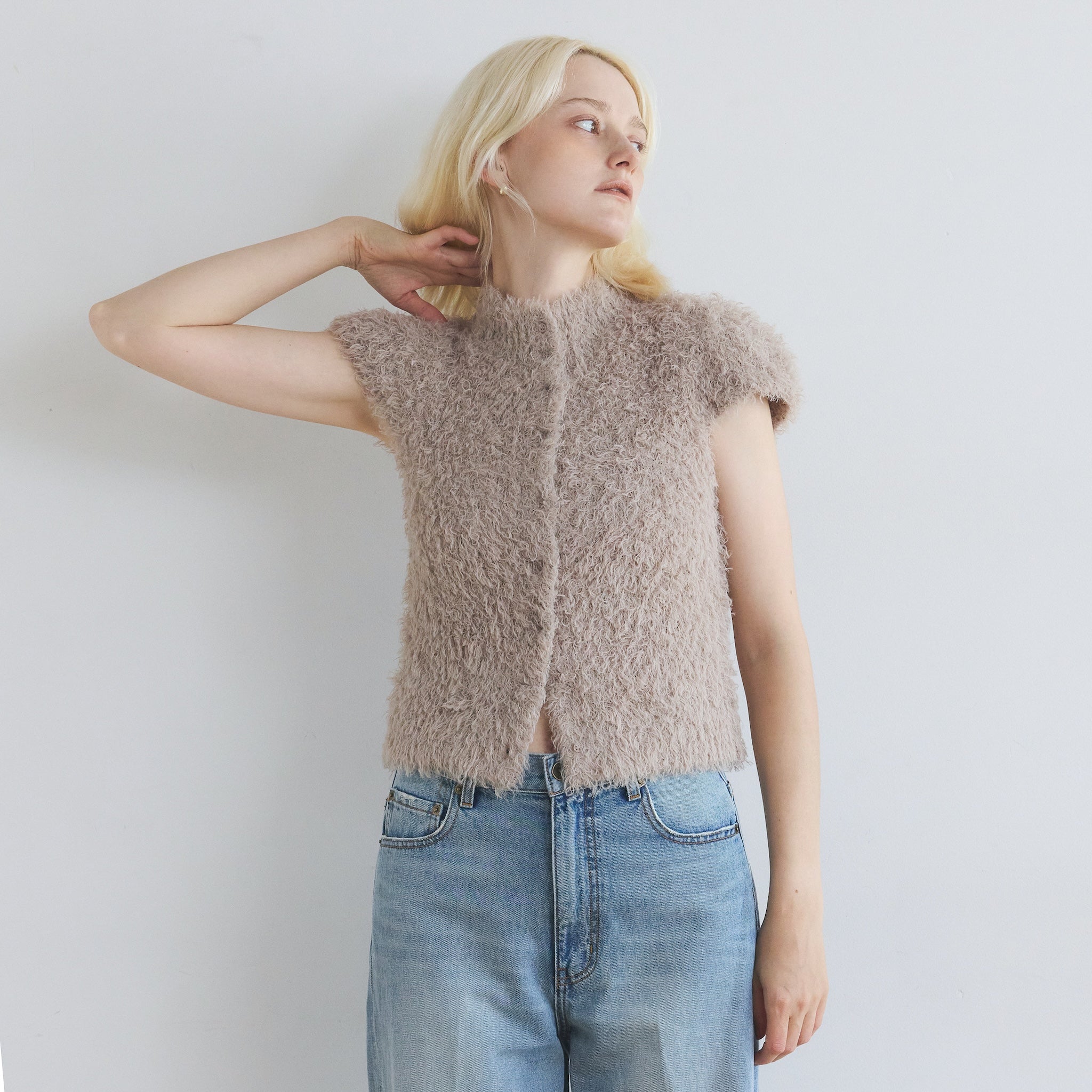 Poodle Yarn 2wayネックトップス