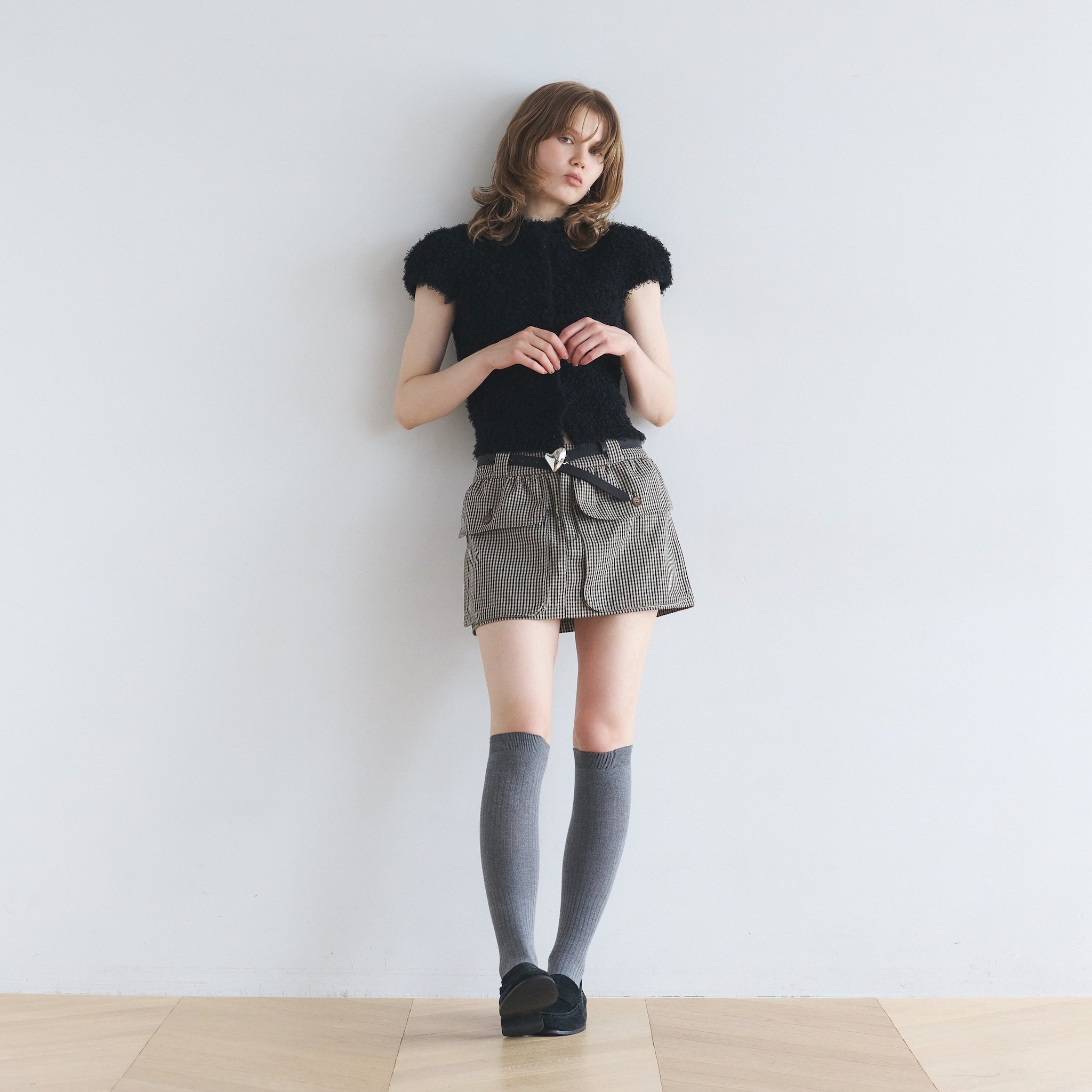 Poodle Yarn 2wayネックトップス