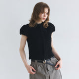 Poodle Yarn 2-Way Neck Top