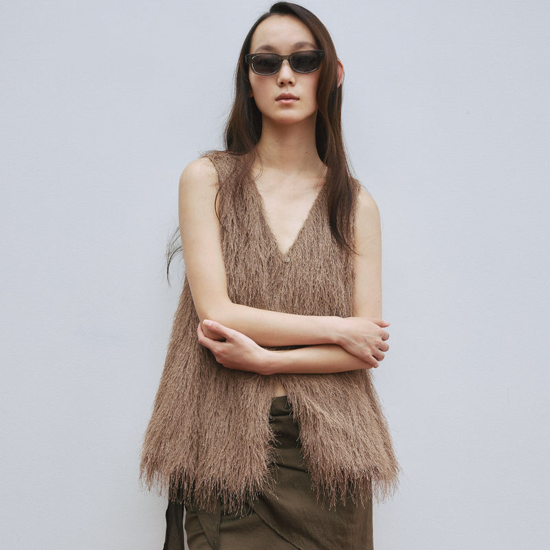 Feather Fringe Balloon Vest