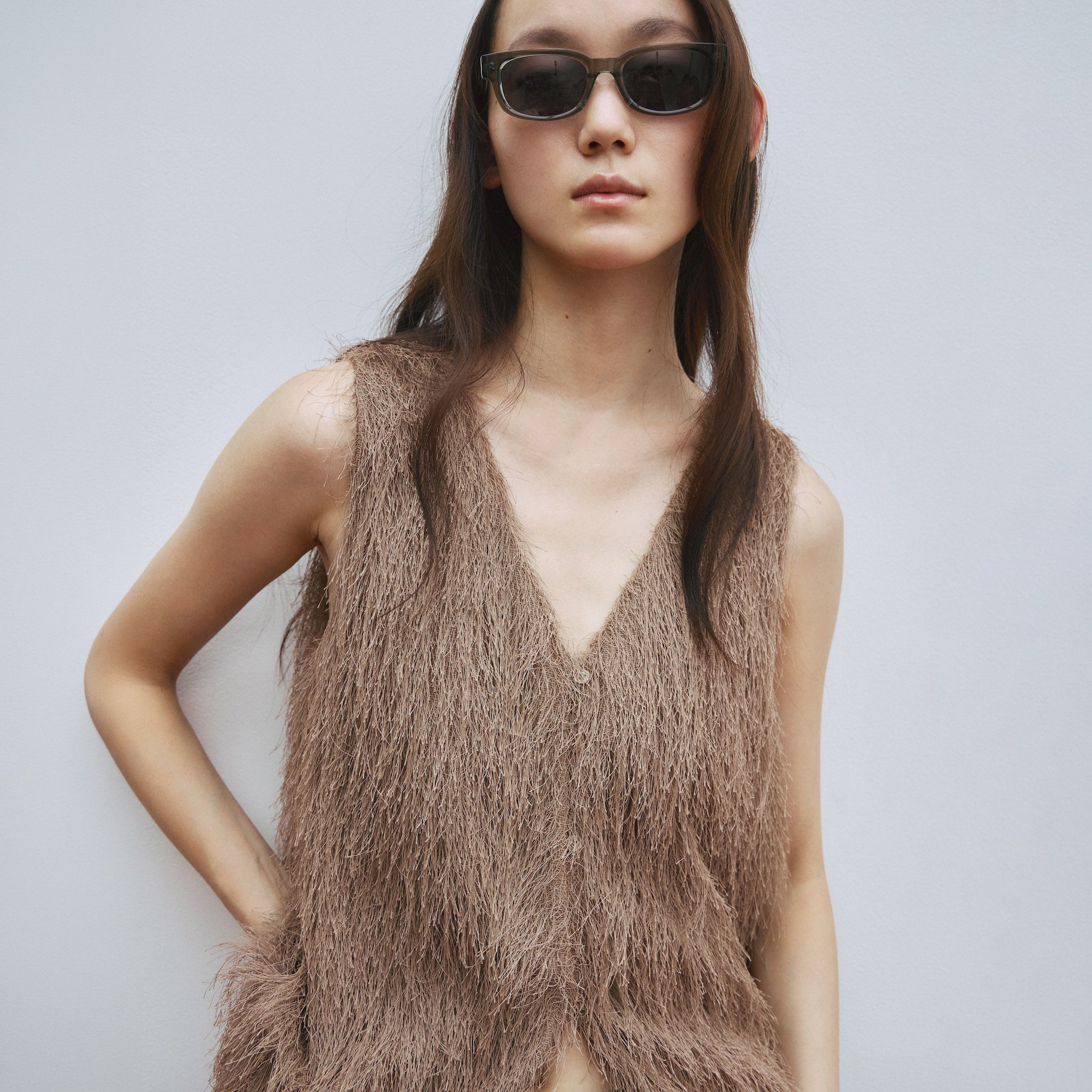 Feather Fringe Balloon Vest
