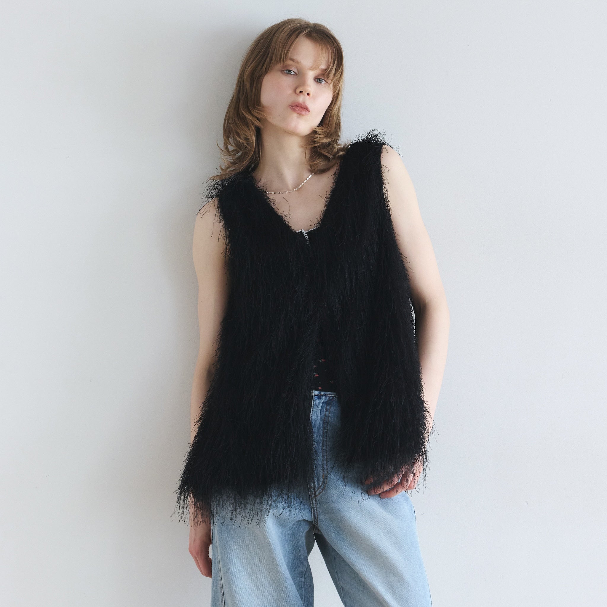 Feather Fringe Balloon Vest
