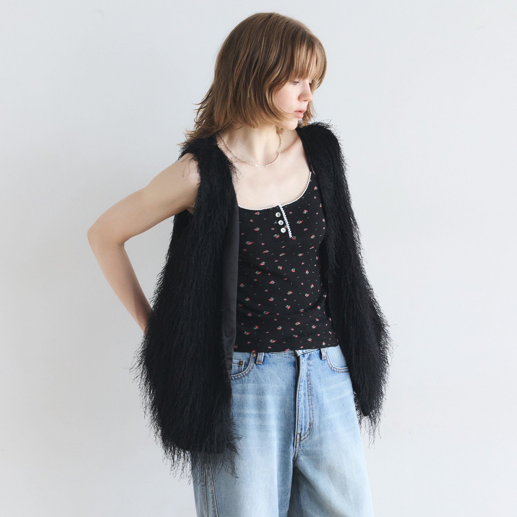 Feather Fringe Balloon Vest