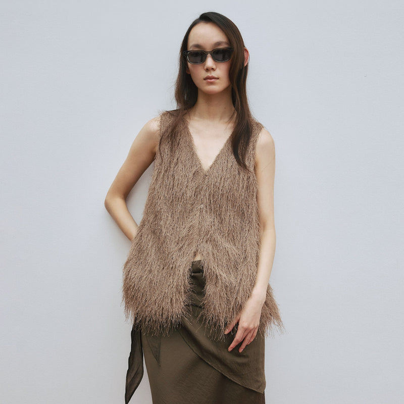 Feather Fringe Balloon Vest
