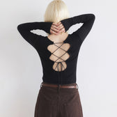 Back Hole Lace-Up Top