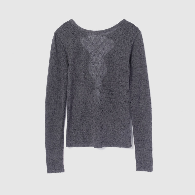Back Hole Lace-Up Top