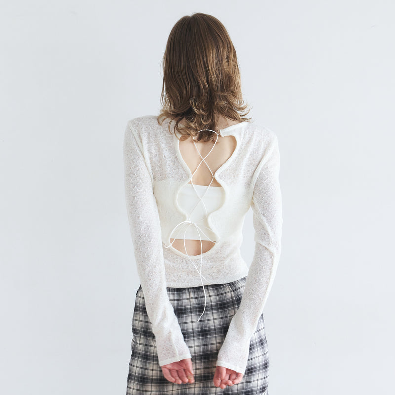 Back Hole Lace-Up Top