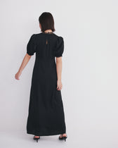 collab レースDockingサテンドレス