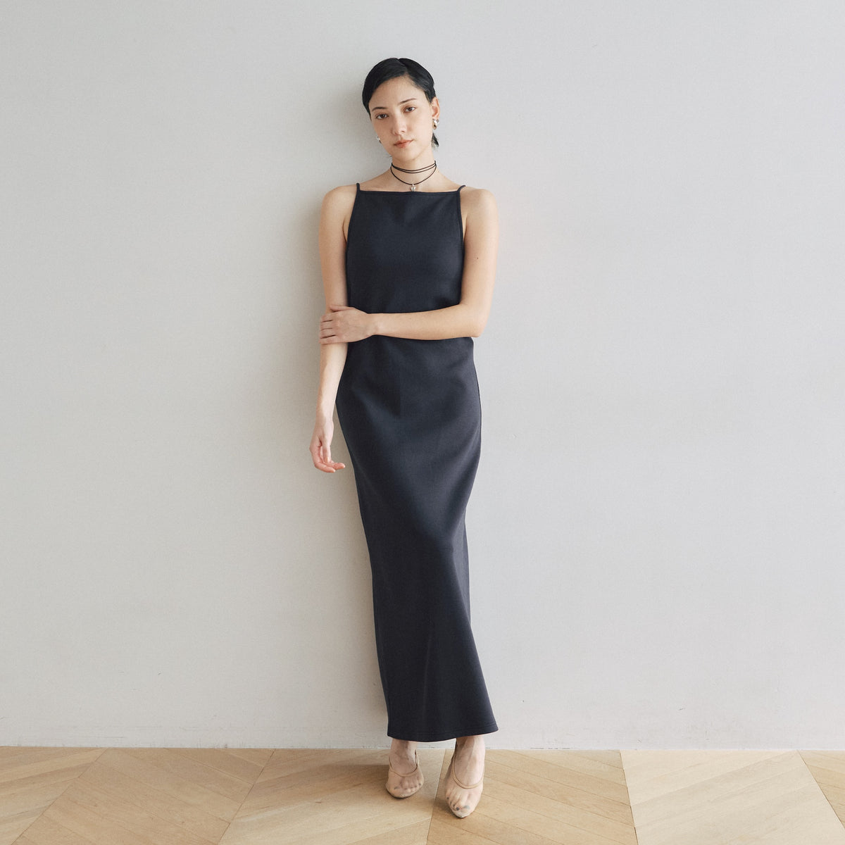 Fit Pad Boat Neck I-Line Dress