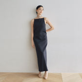 Fit Pad Boat Neck I-Line Dress