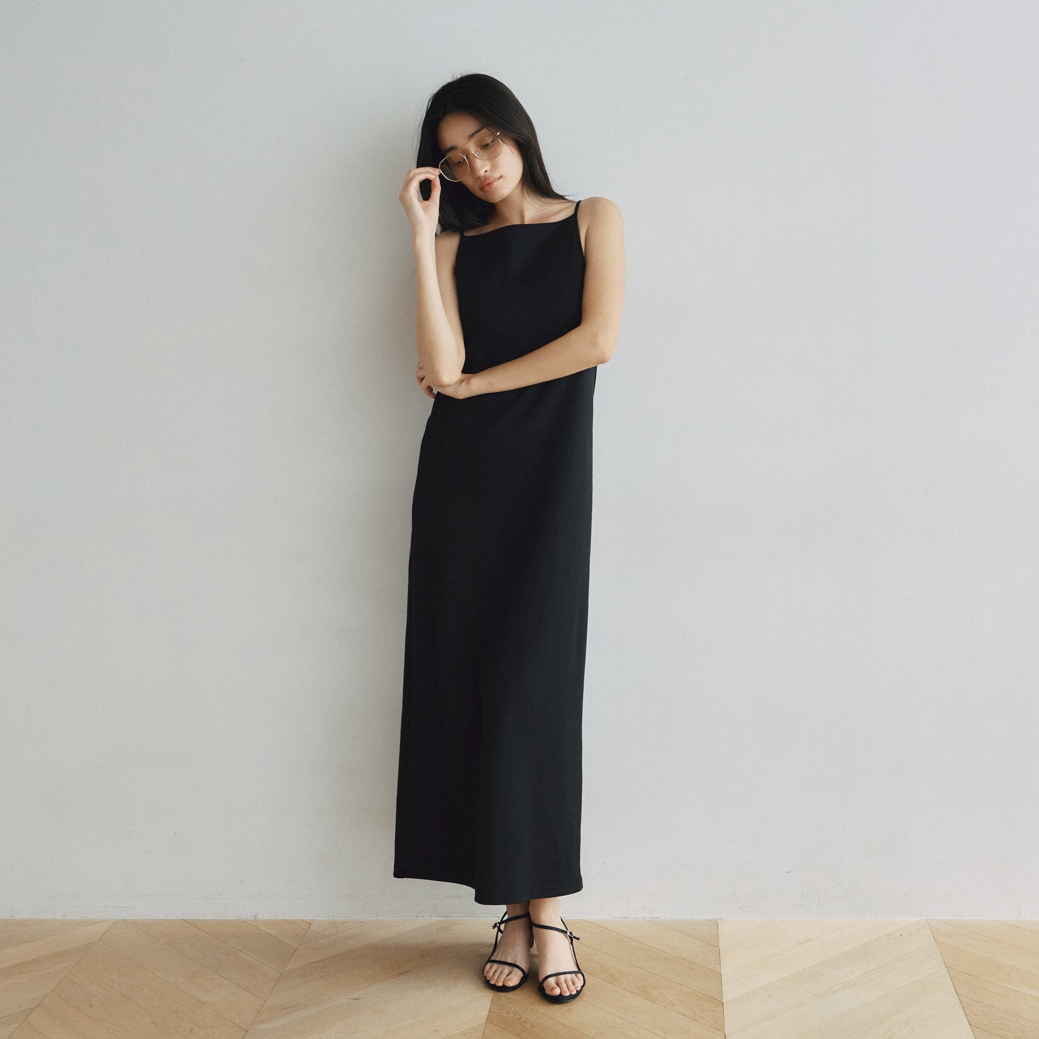 Fitパッドボートネック Ⅰラインワンピース